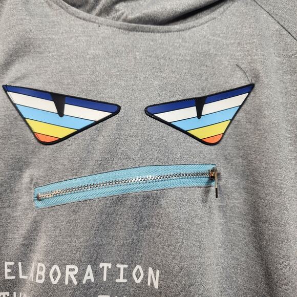 Demo Lition Gray Face Hoodie Size Medium - Picture 2 of 7